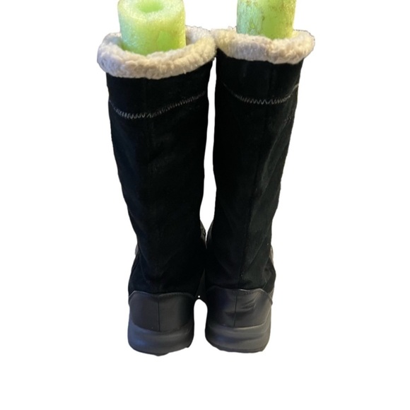 Lands End boots Suede Leather WOOL LINED LEATHER SNOW Black SIZE 9 - Picture 4 of 6